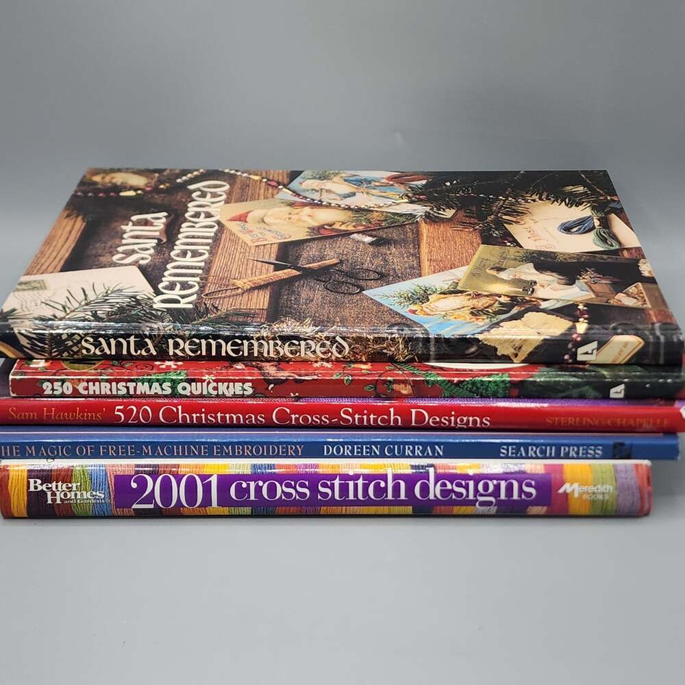 Cross Stitch, Embroidery & Christmas Books Lot of 5